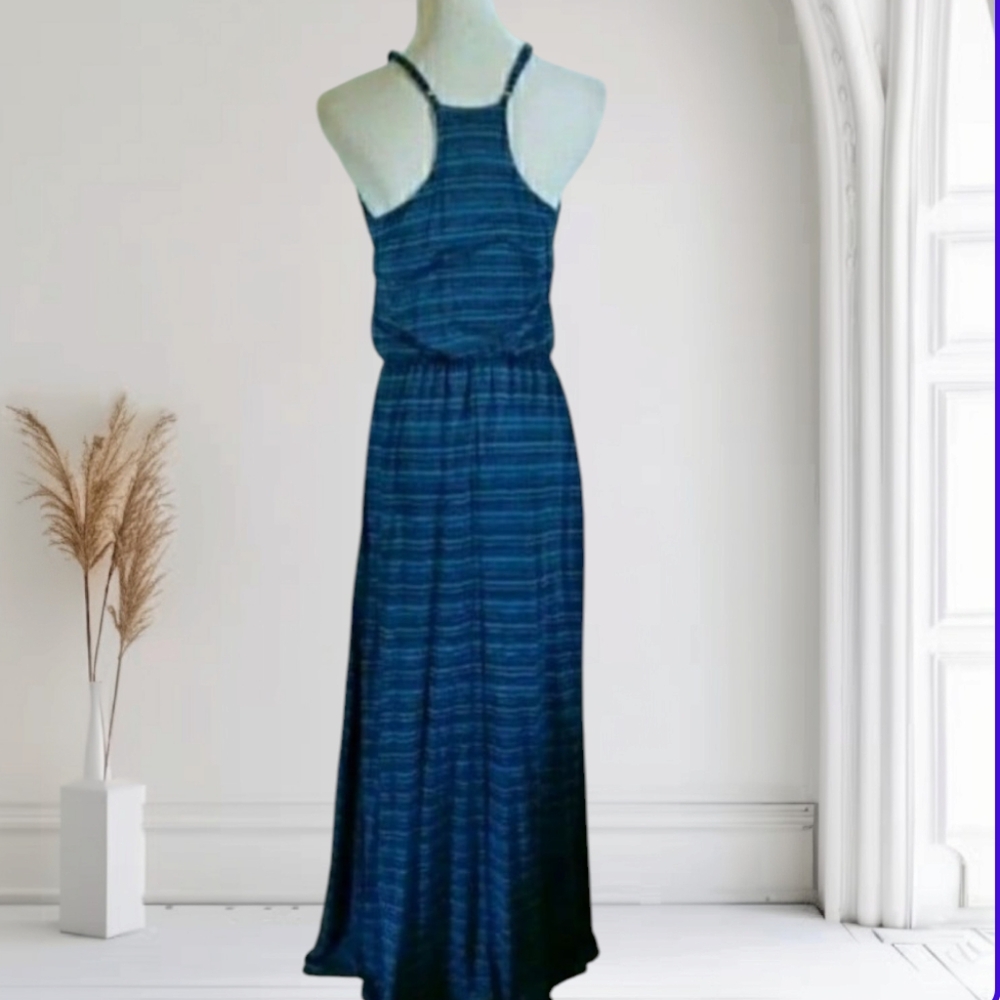 NEW Maxi Dress Blue STRIPPED XS X-SMALL WOMENS X-SMALL NWOT